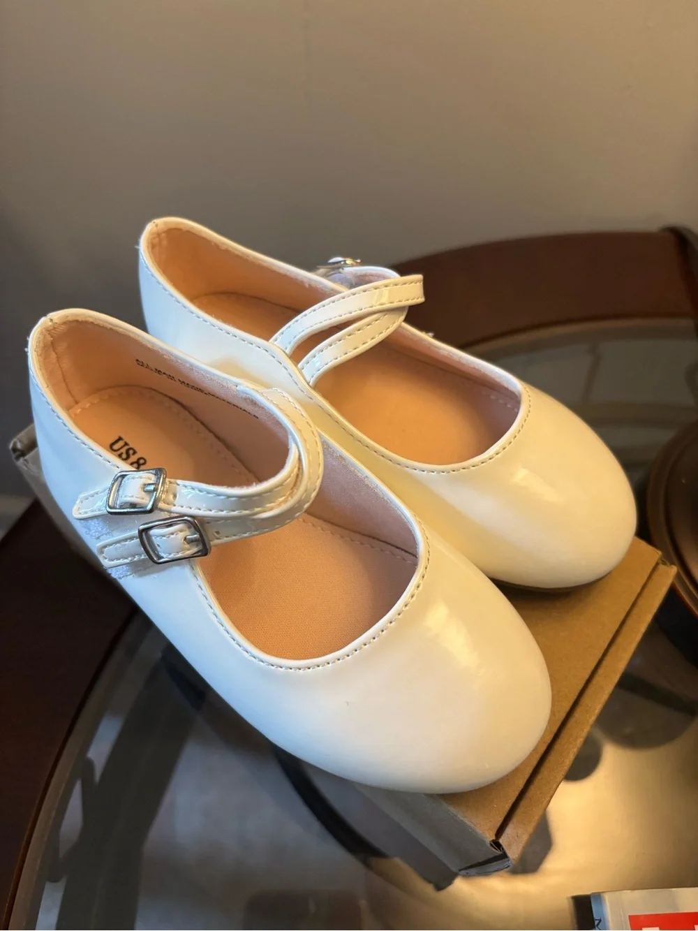 Girls Patent Mary Jane Shoes in White - Classic Kids Dress Shoe